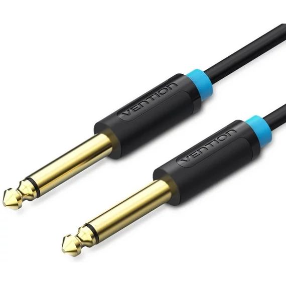 Vention 6.5mm jack/M -> 6.5mm jack/M kábel, (fekete, aranyozott), 1,5m, kábel