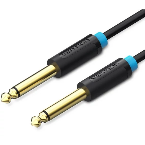 Vention 6.5mm jack/M -> 6.5mm jack/M kábel,  (fekete, aranyozott), 2m, kábel