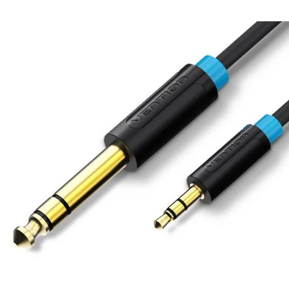 Vention 6.5mm jack/M -> 3.5mm jack/M, (audio,fekete), 1,5m, kábel