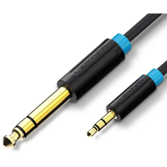 Vention 6.5mm jack/M -> 3.5mm jack/M, (audio,fekete), 5m, kábel