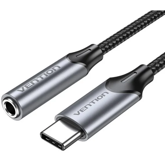Vention USB-C/M -> 3.5mm/F , (fülhallgató, alu,szürke), 1m, kábel