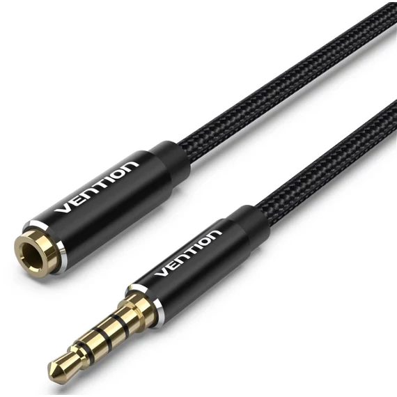 Vention 3.5mm jack/M -> 3.5mm/F , (hosszabbító,audio,fekete), 8m, kábel