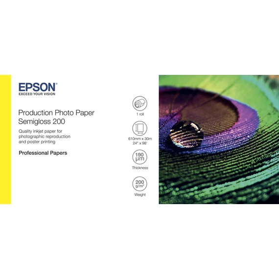 Epson félfényes fotópapír 24"x30m 200g
