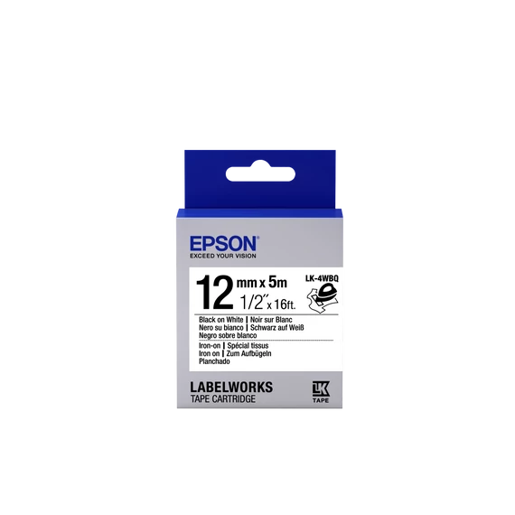 Epson LK-4WBQ címkeszalag Black/White 12mm (5m)