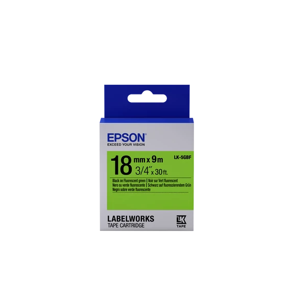 Epson LK-5GBF címkeszalag Black/Green 18mm (9m)