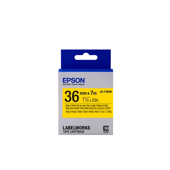 Epson LK-7YBVN címkeszalag Black/Yellow 36mm szalag(7m)