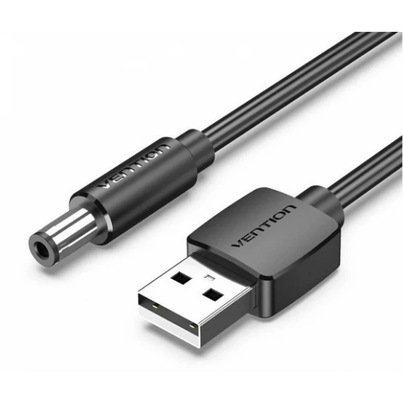 KÁBEL USB-A -> DC 5.5mm, 1,5m, (fekete), Vention