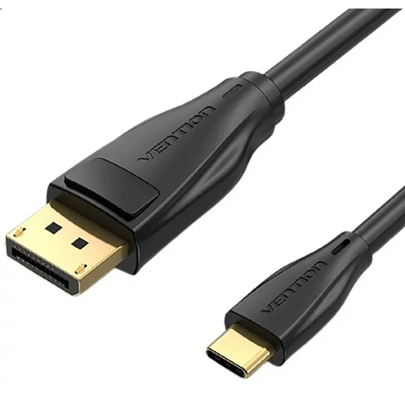 Vention USB-C -> Displayport, 1,5m, (fekete), kábel