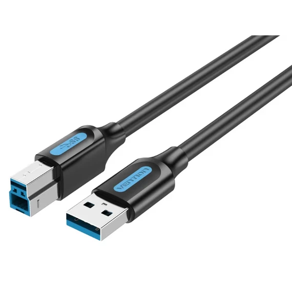 Vention USB-A 3.0/M -> USB-B/M, (PVC,fekete), 1m, kábel