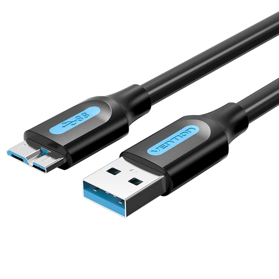 Vention USB-A 3.0/M ->  Micro USB-B/M, 0,25m,(fekete, PVC),kábel