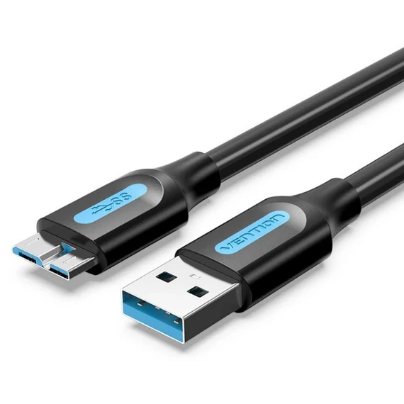 Vention USB-A 3.0/M -> Micro USB-B,   ( PVC,fekete), 0,5m,  kábel