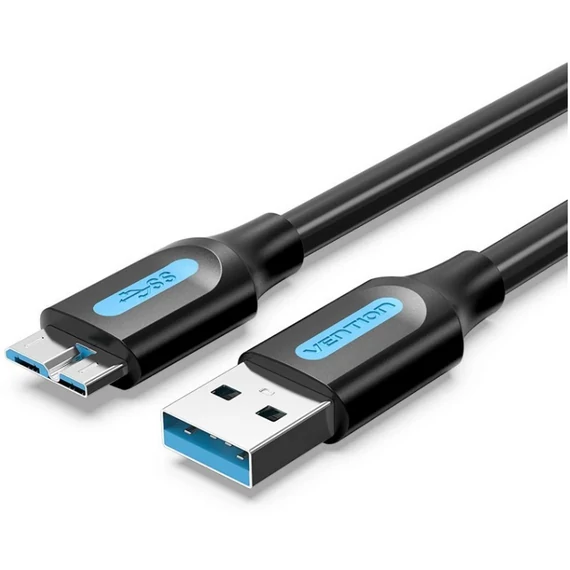 Vention USB-A 3.0/M -> Micro USB-B,   ( PVC,fekete), 1,5m, kábel