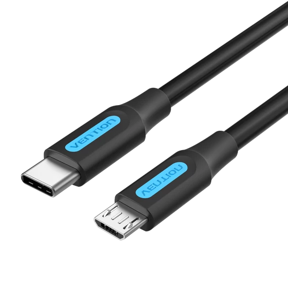 Vention USB-C 2.0/M ->  Micro B/M, 1,5m, (2A, fekete), kábel