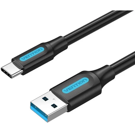 Vention USB-A 3.0/M -> USB-C/M kábel,  (PVC,fekete), 2m, kábel