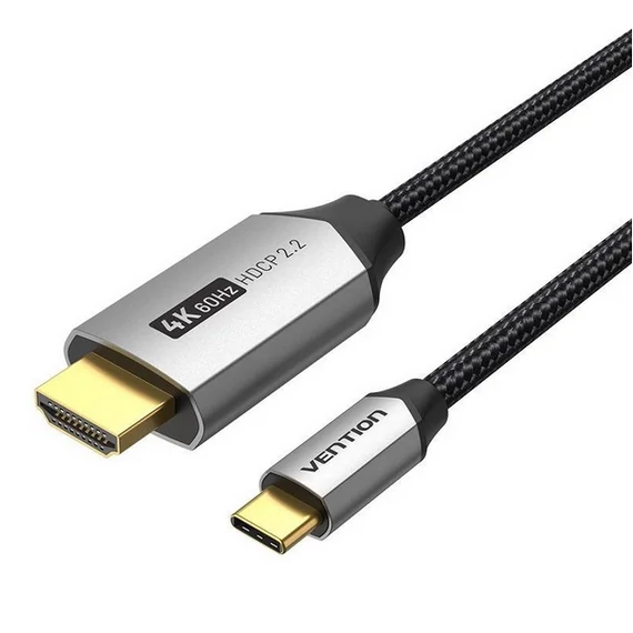 Vention USB-C/M ->HDMI/M (4K, alu), 1m, kábel