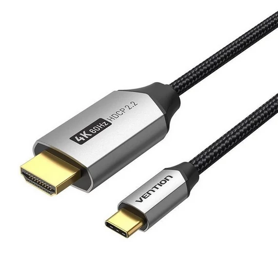 Vention USB-C/M ->HDMI/M (4K, alu), 1,5m, kábel