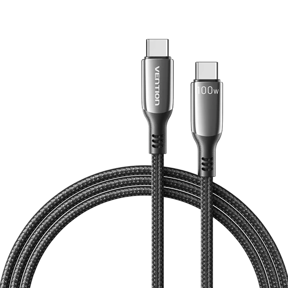 Vention USB-C/M -> USB-C/M, 1,2m, (5A,fekete), kábel