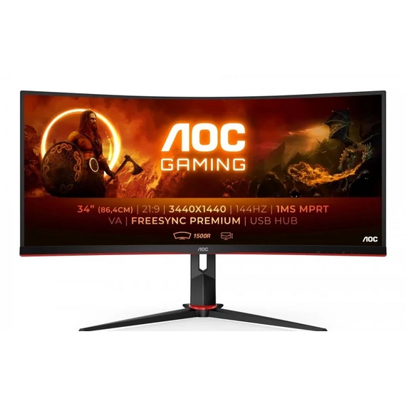Aoc CU34G2XE/BK 34" UWQHD 144Hz VA monitor