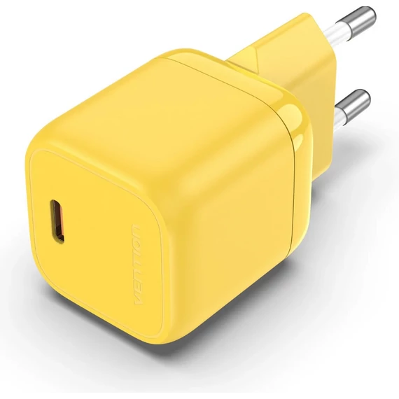 Vention USB-C (1port,30W, sárga) ,töltő