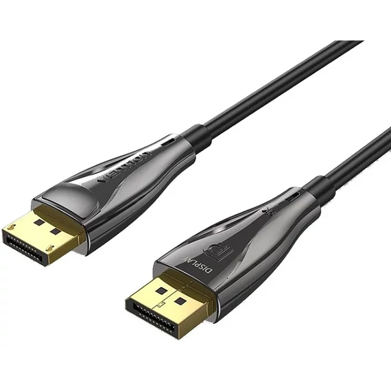 Vention Displayport/M -> Displayport/M  (8K, optikai, fekete), 10m, kábel
