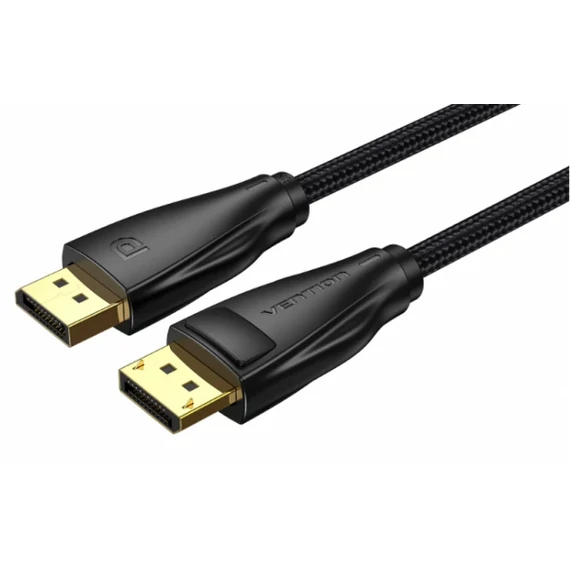 Vention Displayport/M -> Displayport/M (Szövet, fekete), 1,5m, kábel