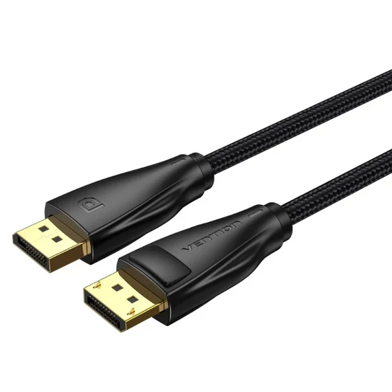 Vention Displayport/M -> Displayport/M (Szövet, fekete), 2m,  kábel