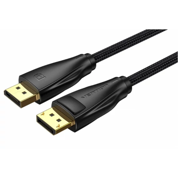 Vention Displayport/M -> Displayport/M (Szövet, fekete), 5m, kábel