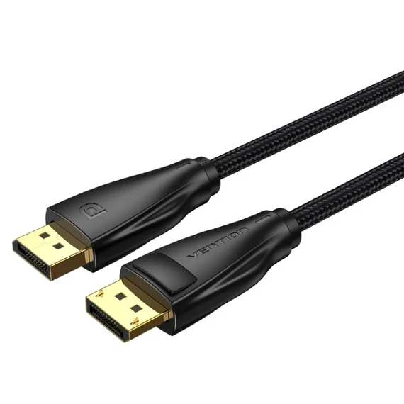 Vention Displayport/M -> Displayport/M  (Szövet, fekete), 10m, kábel