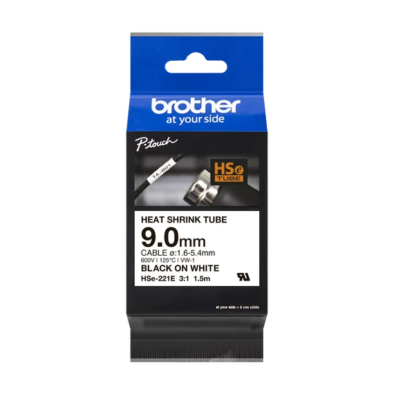 Brother HSe-221E 9mm széles 1,5 méter hosszú szalagkazetta
