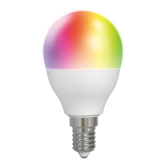 Deltaco SMART HOME SH-LE14G45RGB izzó, LED, E14 WiFi, 5W, színes+fehér, szabályozható