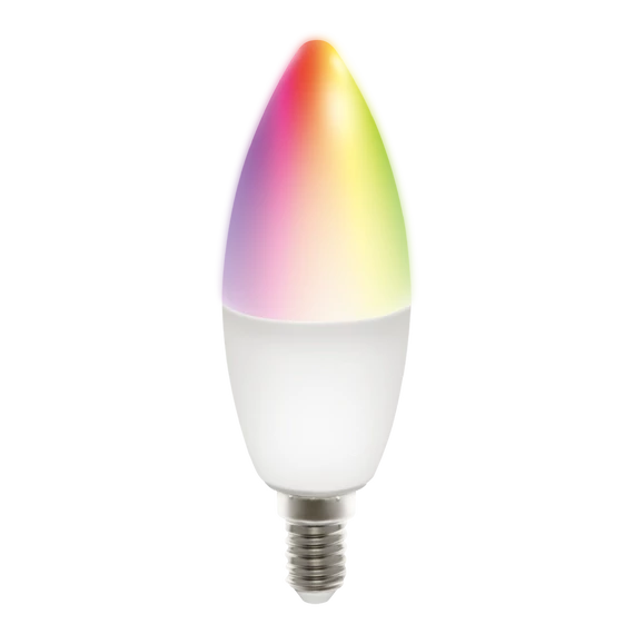 Deltaco SMART HOME SH-LE14RGB WiFi, E14, 5W, RGB, fehér, szabályozható Izzó
