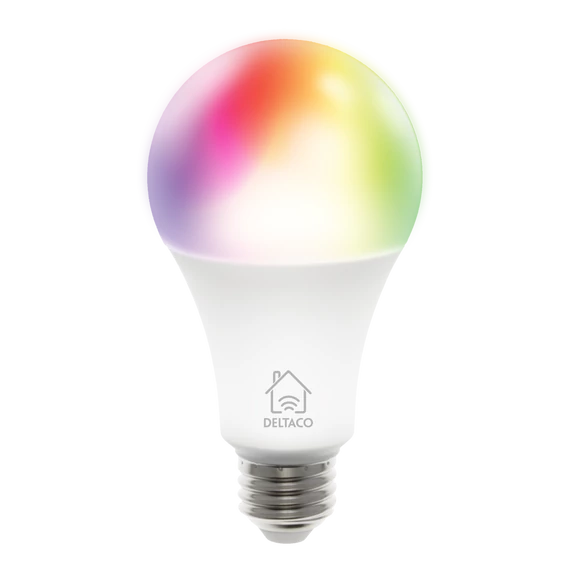 Deltaco SMART HOME SH-LE27RGB WiFi, E27, 9W, 16 millió szín, fehér Izzó