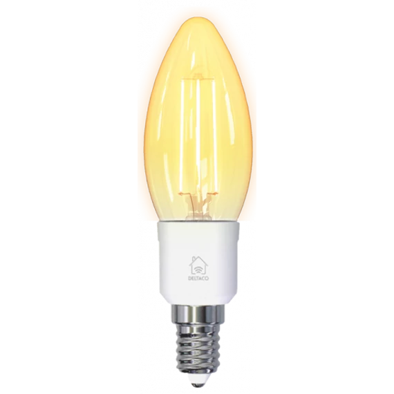 Deltaco SMART HOME SH-LFE14C35 WiFi, E14, 4.5W, 1800-6500K, volfrám gyertya Izzó