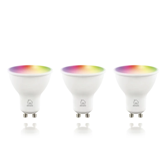 Deltaco SMART HOME SH-LGU10RGB-3P RGB, spot, 3db/csomag Izzó