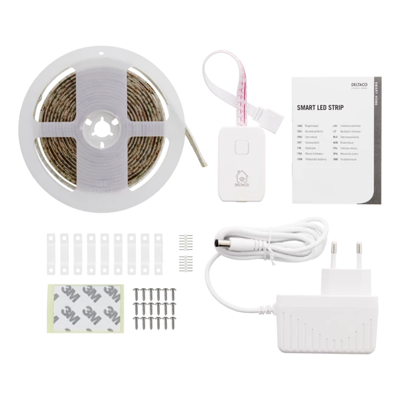 Deltaco SMART HOME SH-LS4M WiFi 2,4GHz, 4 méter, RGB, 2700-6500K, fehér LED-szalag