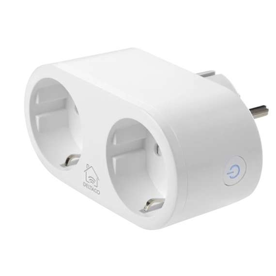 Deltaco SMART HOME SH-P02E WiFi, 2xCEE 7/3, energiafigyelővel, fehér Elosztó