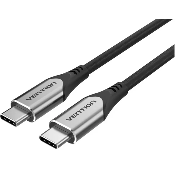 Vention USB-C 3.1/M -> USB-C 3.1/M,  (szövet, szürke), 0,5m, kábel