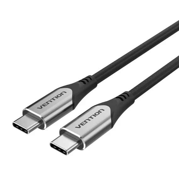 Vention USB-C 3.1/M -> USB-C 3.1/M,  (szövet, szürke), 1m, kábel