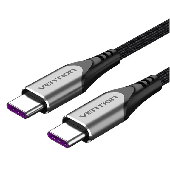 Vention USB-C 3.1/M -> USB-C 3.1/M, (szövet, szürke), 1,5m, kábel