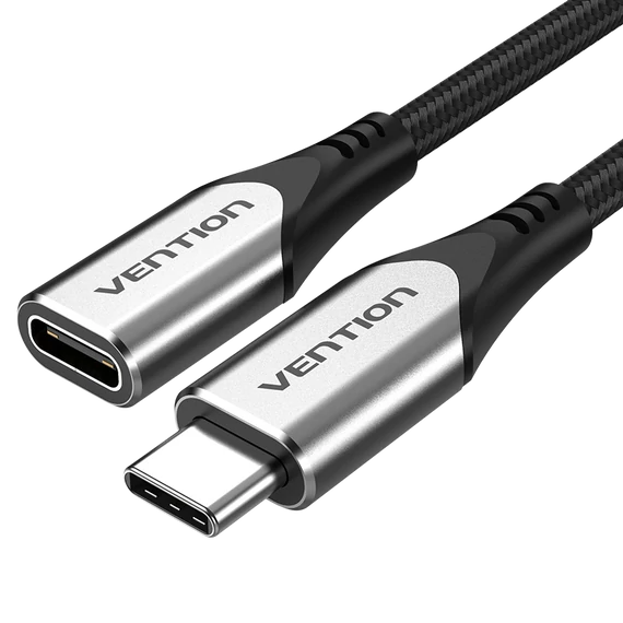KÁBEL USB-C 3.1/M -> USB-C 3.1/F, 0,5m, (hosszabbító,szövet), Vention