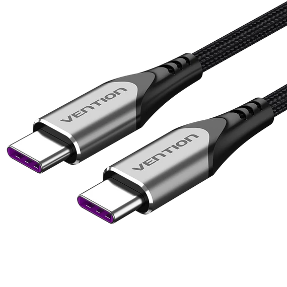 Vention USB-C 2.0/M -> USB-C 2.0/M, (5A,szürke), 2m, kábel