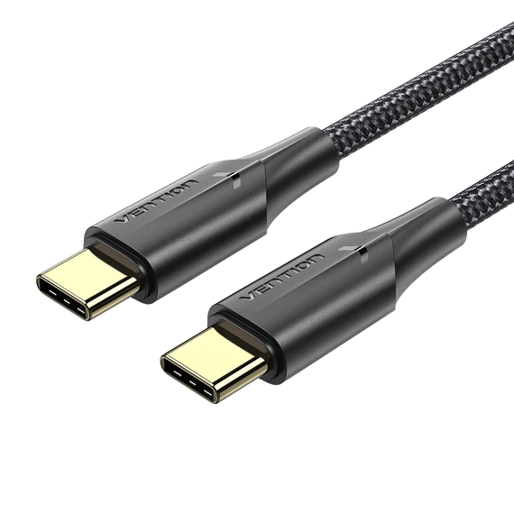 Vention Nylon USB-C -> USB-C 2.0,(3A, fekete), 1m, kábel