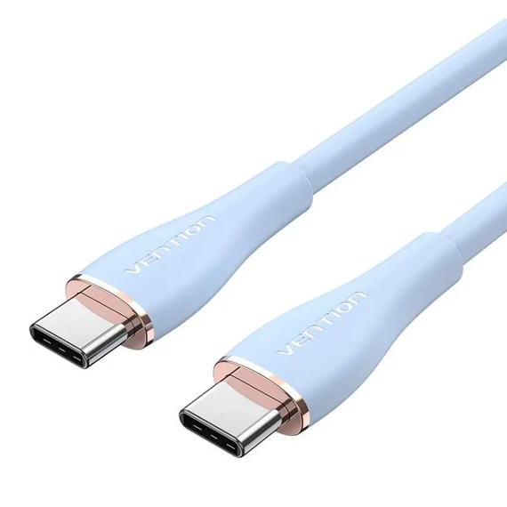 Vention USB-C 2.0/M -> USB-C 2.0/M,  (5A,szilikon,kék), 1,5m, kábel