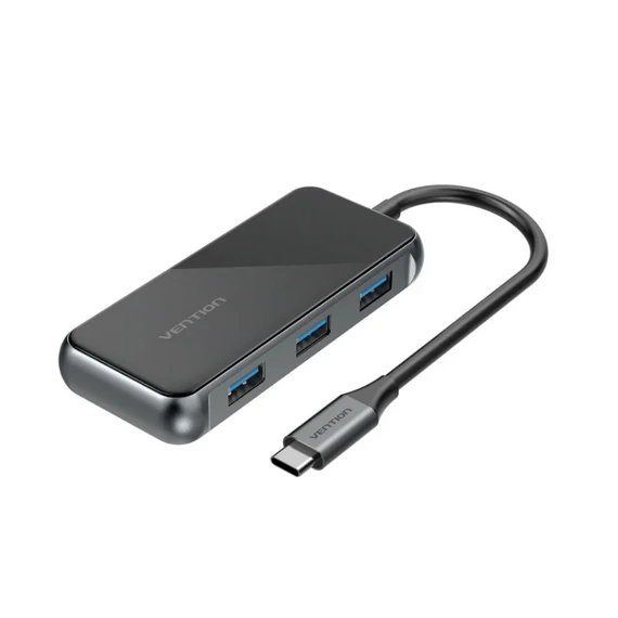 Vention USB-C -> HDMI/VGA/USB3.0/PD (0,15m Szürke, fém Ötvözet) konverter