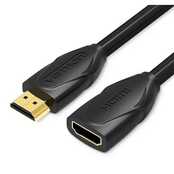 Vention HDMI/M -> HDMI/F (hosszabbító, fekete), 1m, kábel