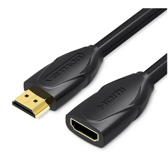Vention HDMI/M -> HDMI/F (hosszabbító, fekete), 3m, kábel