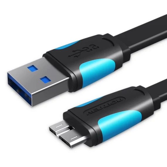 Vention USB-A 3.0/M -> Micro USB-B,  ( lapos,fekete), 1m, kábel