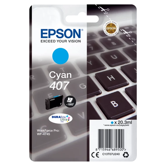 Epson T07U2 Tintapatron Cyan 20,3ml No.407