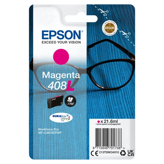 Epson T09K3 Tintapatron Magenta 21,6ml No.408L