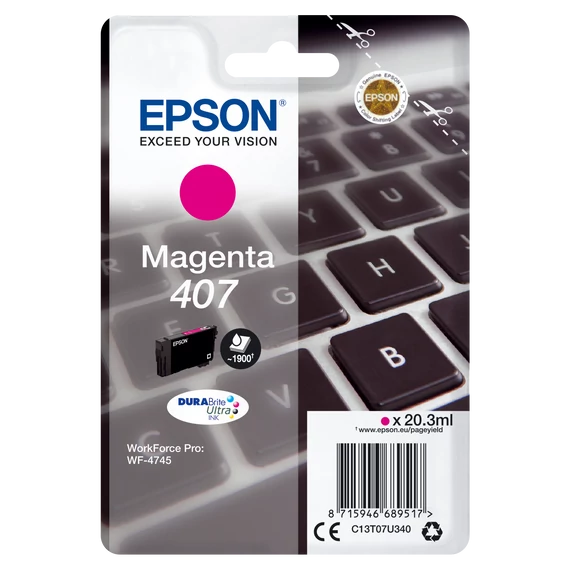 Epson T07U3 Tintapatron Magenta 20,3ml No.407